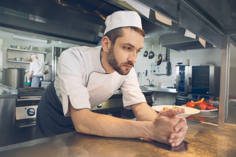 tired restaurant worker
