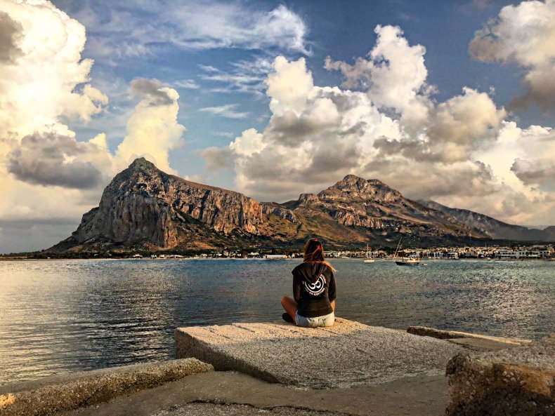 Gabrielle Stone in Sicily.