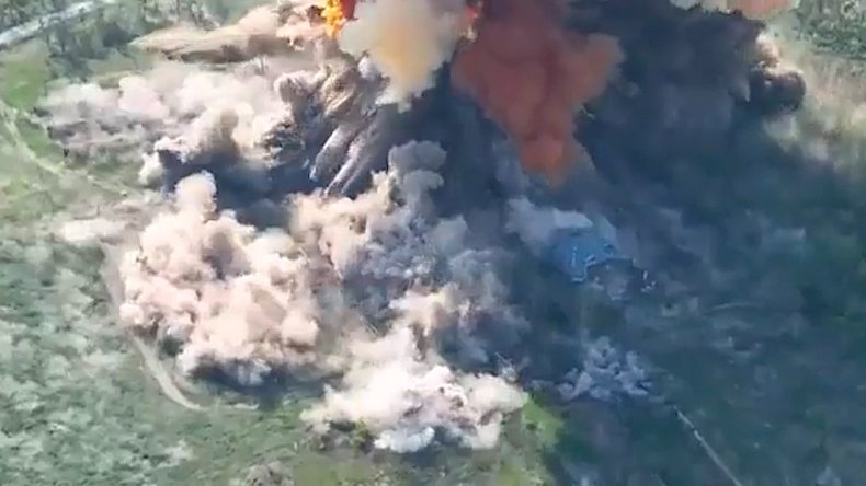 Russian ammo depot hit in Kharkiv