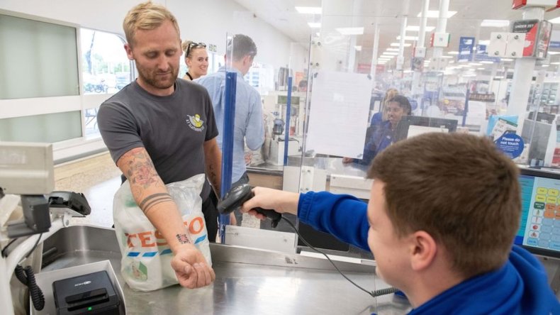 Dean Mayhew's arm QR code scanned