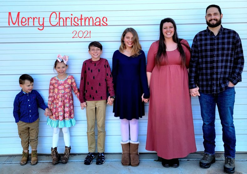 Foto di famiglia della cartolina di Natale 2021 dei Copelands.