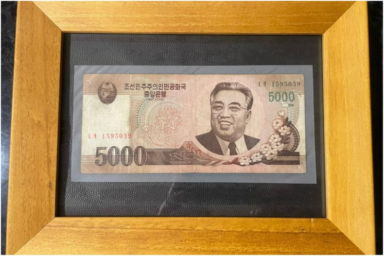 Photo of North Korean money. 