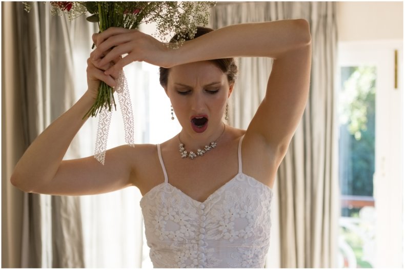 Stock image of an angry bride