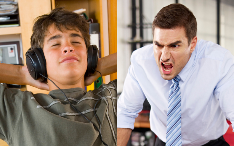A teenage boy and an angry boss.