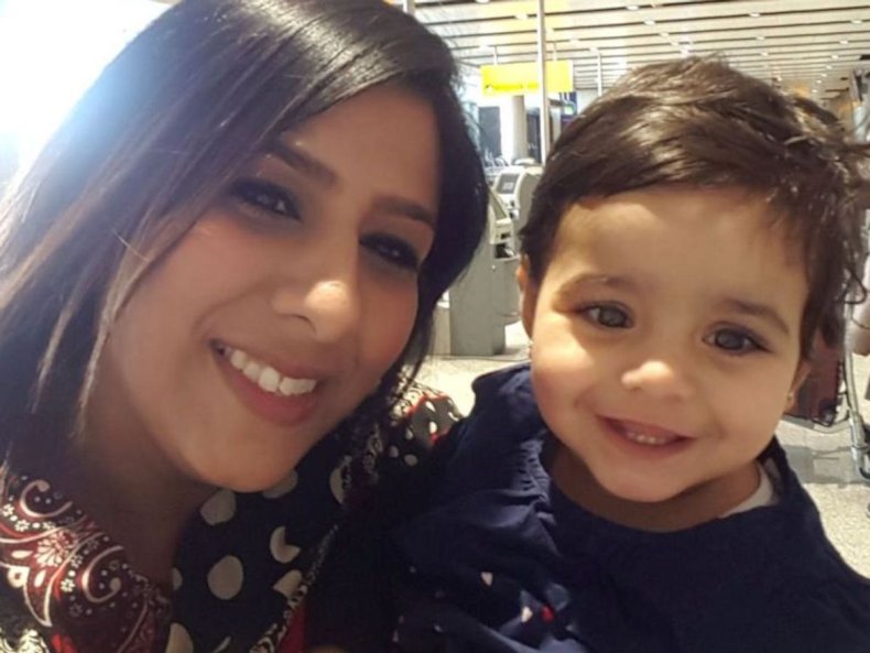 Sumera Haq with her son