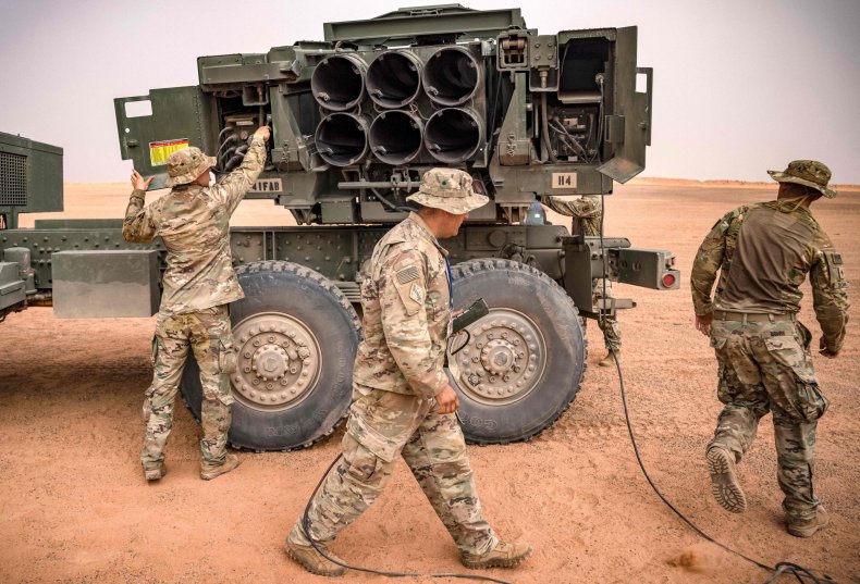 US soldier with HIMARS