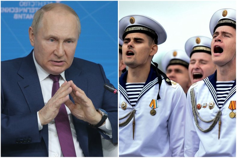 Putin and Russian sailors