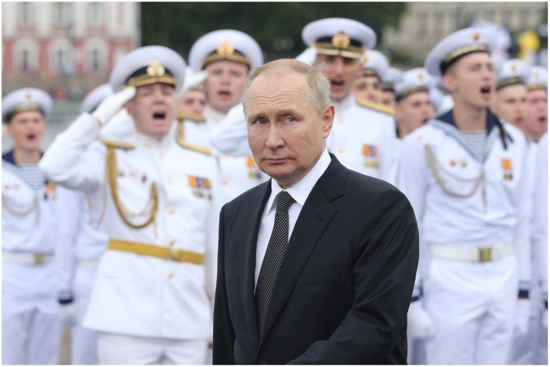 Vladimir Putin at Navy Day parade 