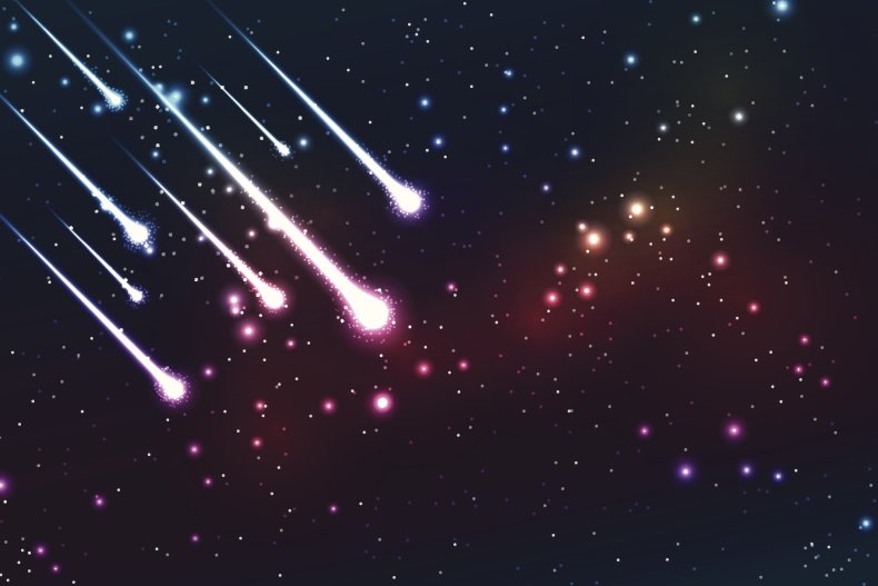 Illustration of a meteor shower