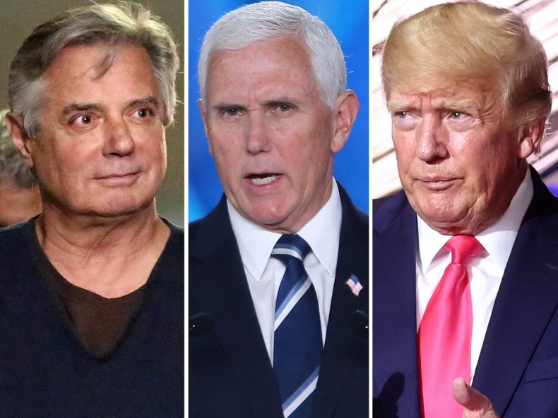 Paul Manafort, Mike Pence and Donald Trump