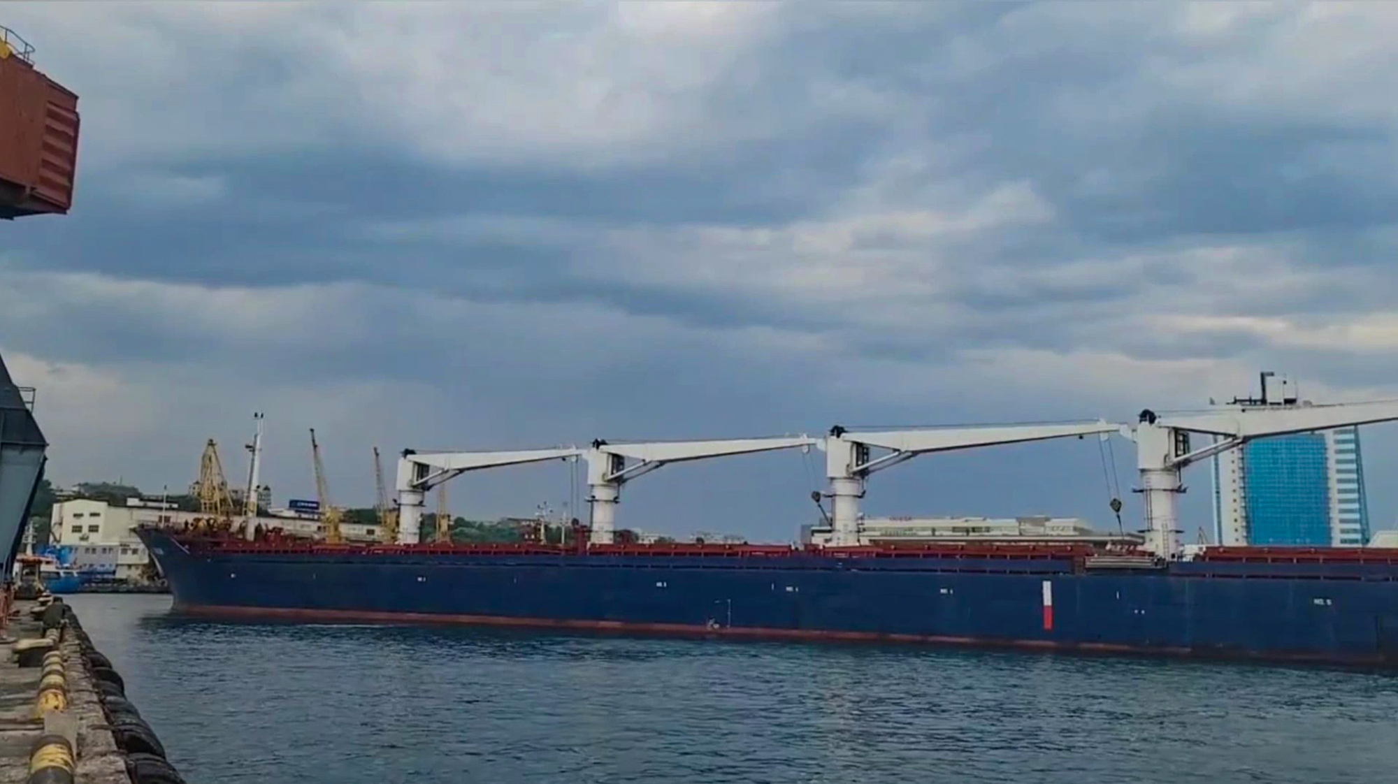 Watch: Ship With Ukrainian Grain Leaves Port of Odesa After Deal With Russia