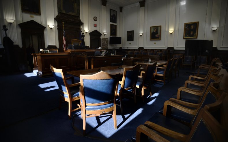 Empty courtroom