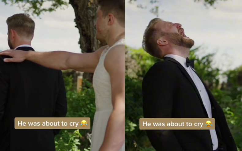 A groom pranked on his wedding day.