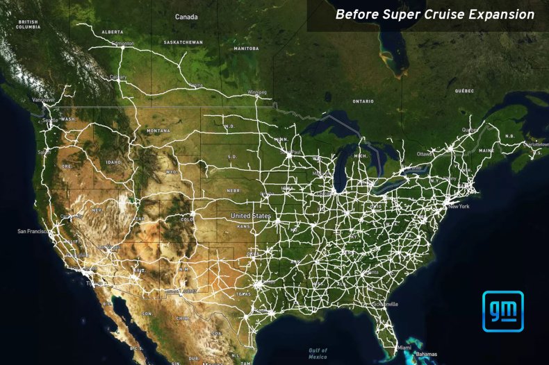 Super Cruise map Super Cruise map