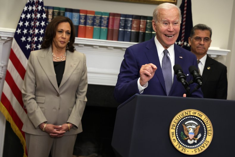 Harris Listens as Biden Delivers Remarks