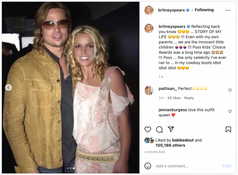 Britney Spears then deletes Cryptic Jamie Lynn Throwback 2 Britney Spears, Brad Pitt