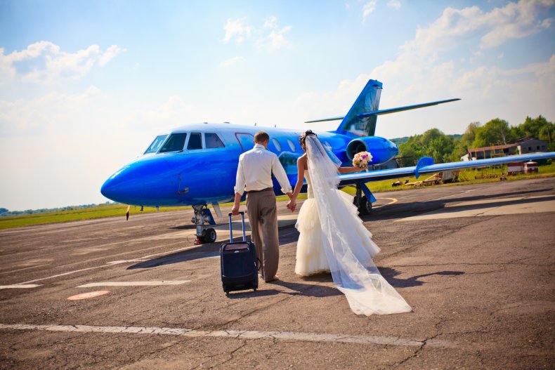 File photo of couple and plane. 