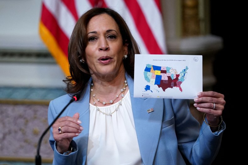 Vice President Harris Holds Abortion Access Map