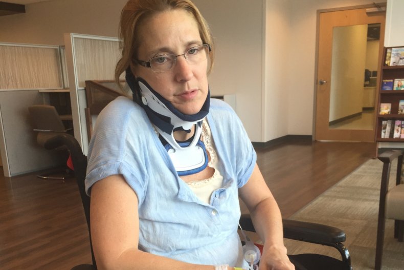 Geralene Ritter in a wheelchair