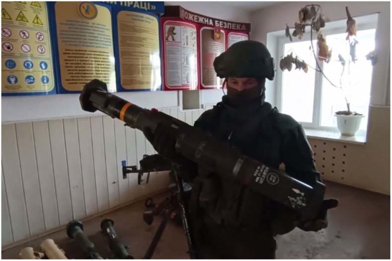 Russian soldier holding a Javelin 