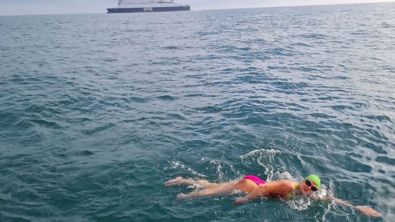 Paula Craig swimming in the English Channel