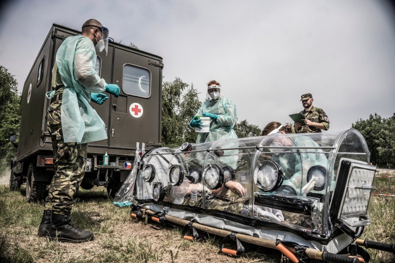 Royal Navy medics at CBRN training