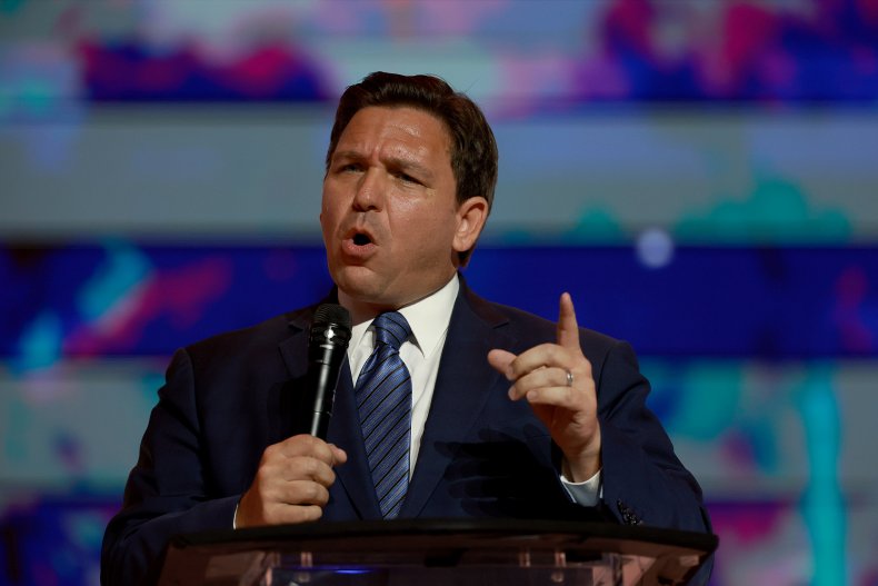 Florida Gov. Ron DeSantis speaks during the