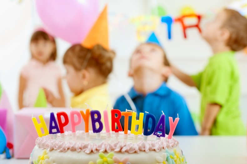 Children's birthday party and cake.