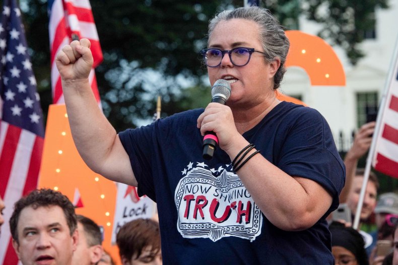 Rosie O'Donnell protests Donald Trump