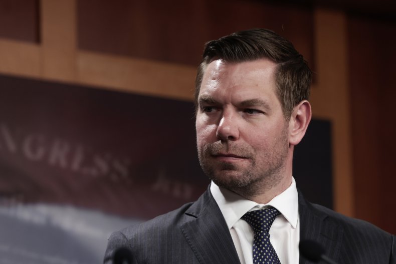 Eric Swalwell Appears at a News Conference