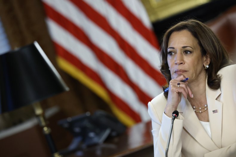 Kamala Harris Attends a Roundtable Meeting