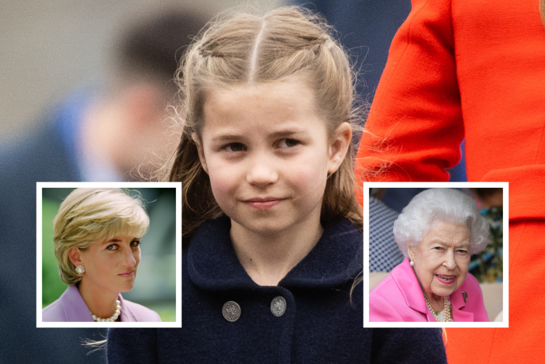 Princess Charlotte, Queen Elizabeth and Princess Diana
