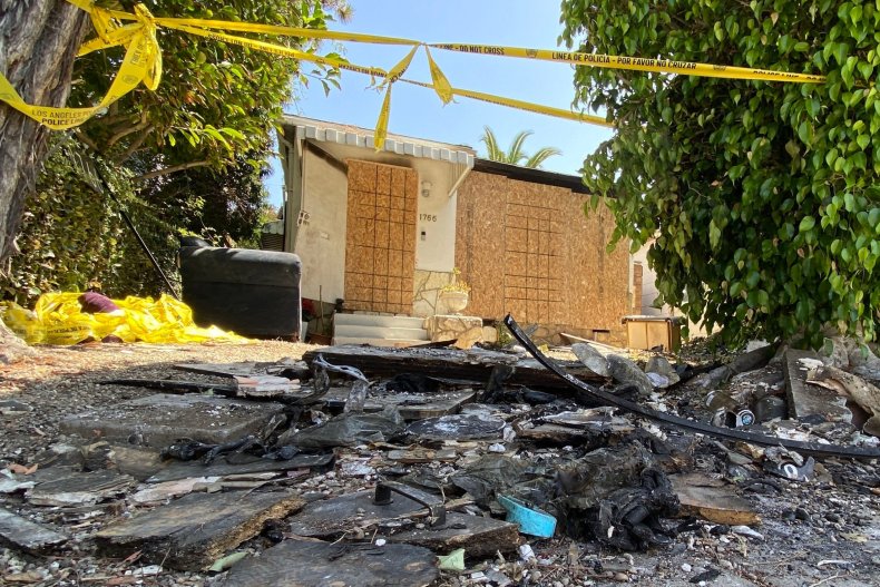 Scene of Anne Heche car crash