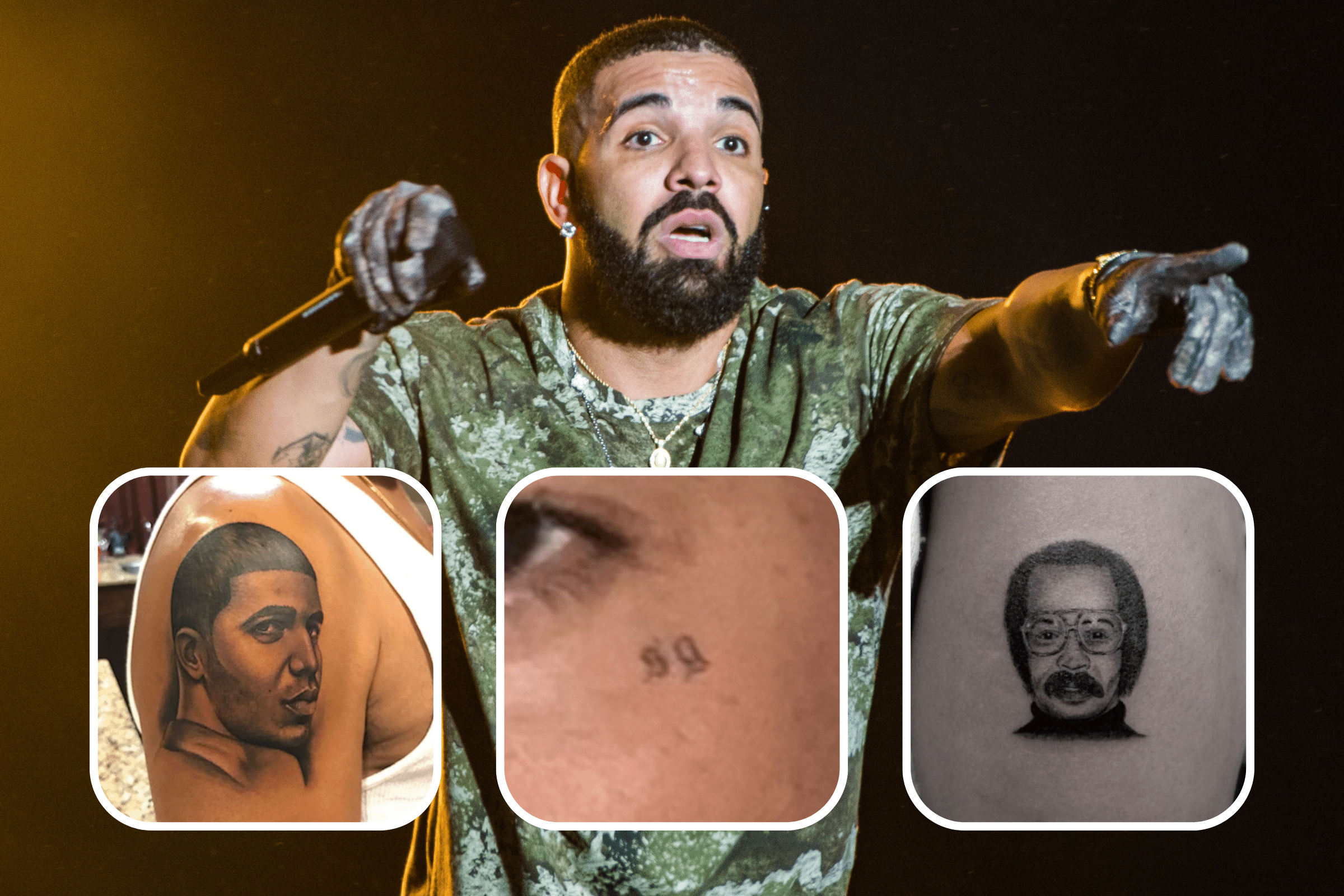 Does drake have a face tattoo
