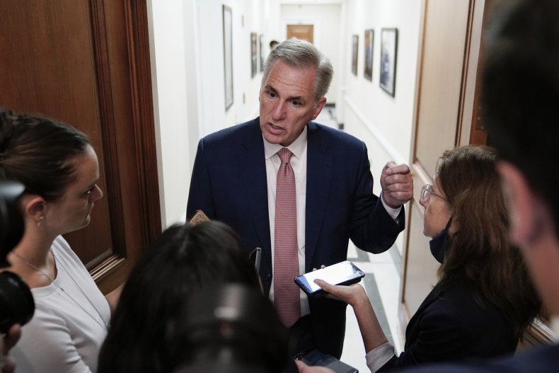 McCarthy speaks to reporters