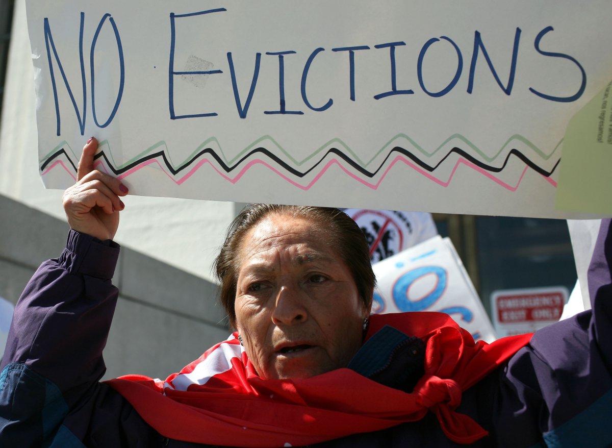 No Evictions Protestor