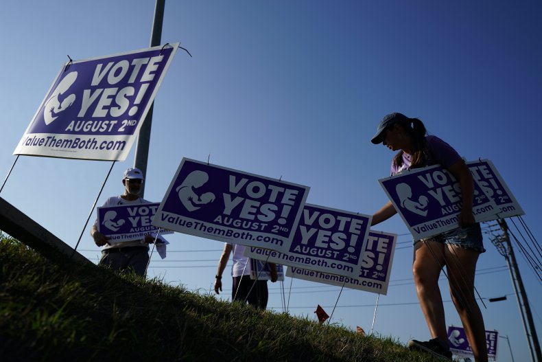 Kansas abortion vote lawn signs
