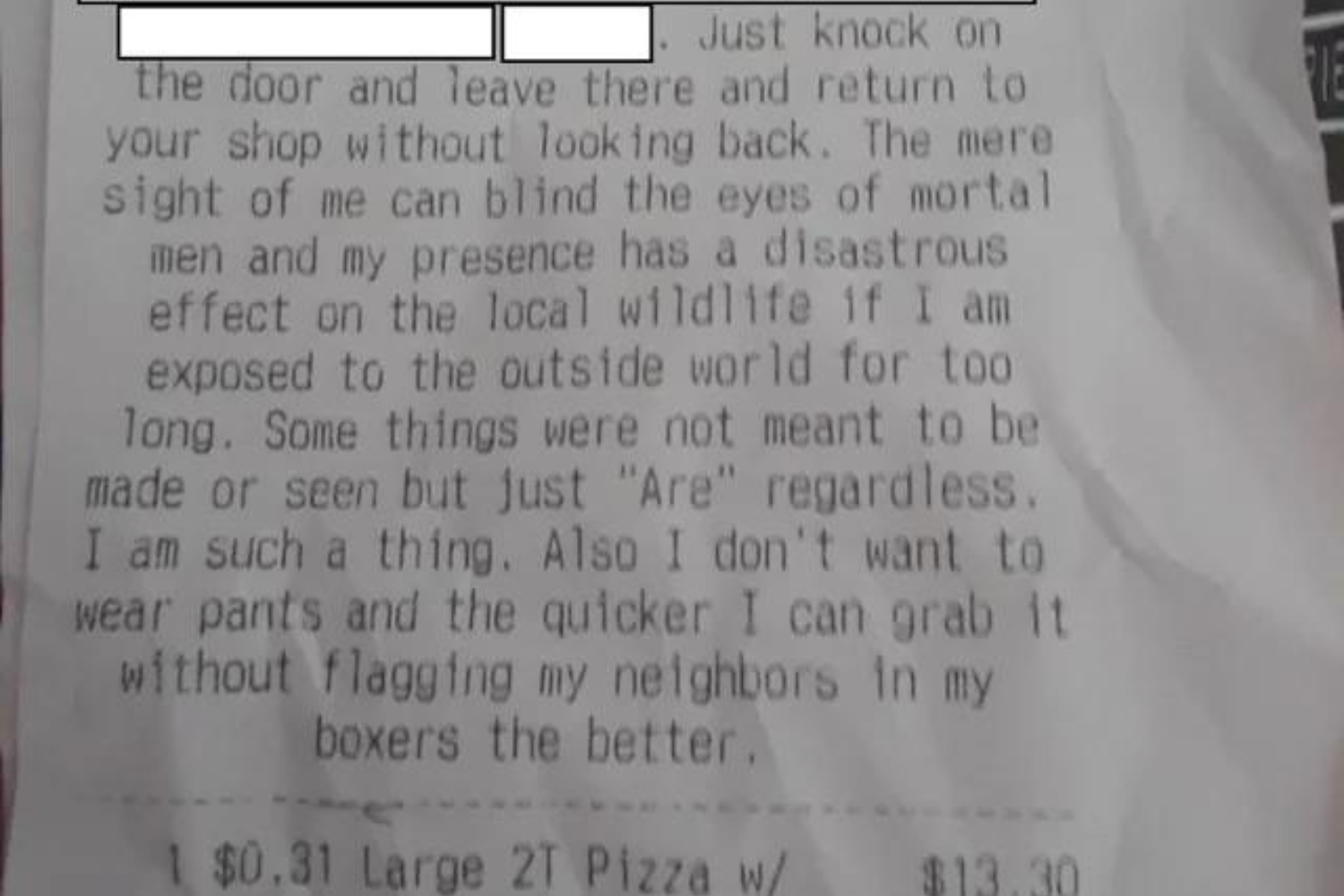 Pizza Delivery Joke Divides Opinion Online 'Cringe' Newsweek