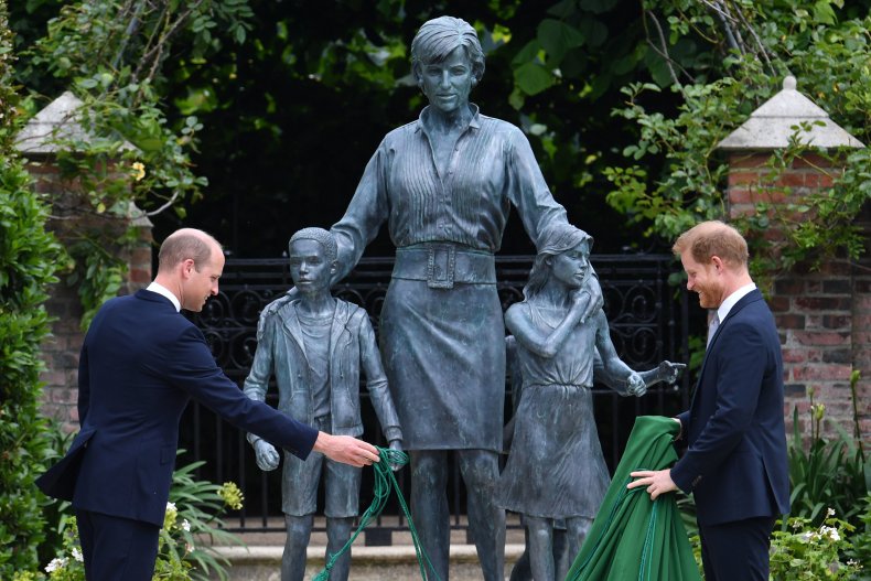 Prince Harry Statue Unveiling of Princess Diana
