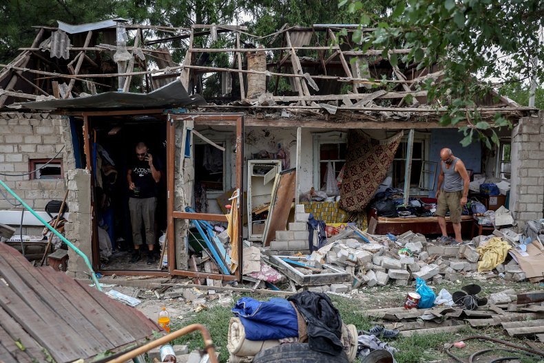 Donbas bombing aftermath