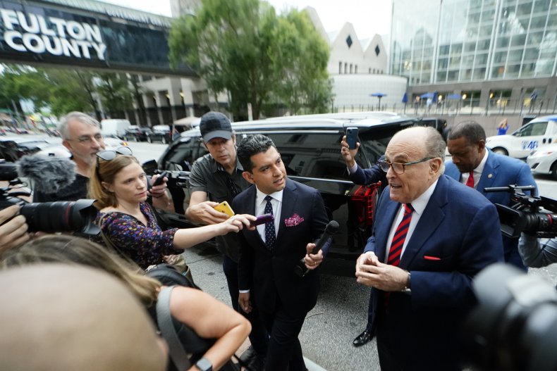 Rudy Giuliani arrives in Fulton County