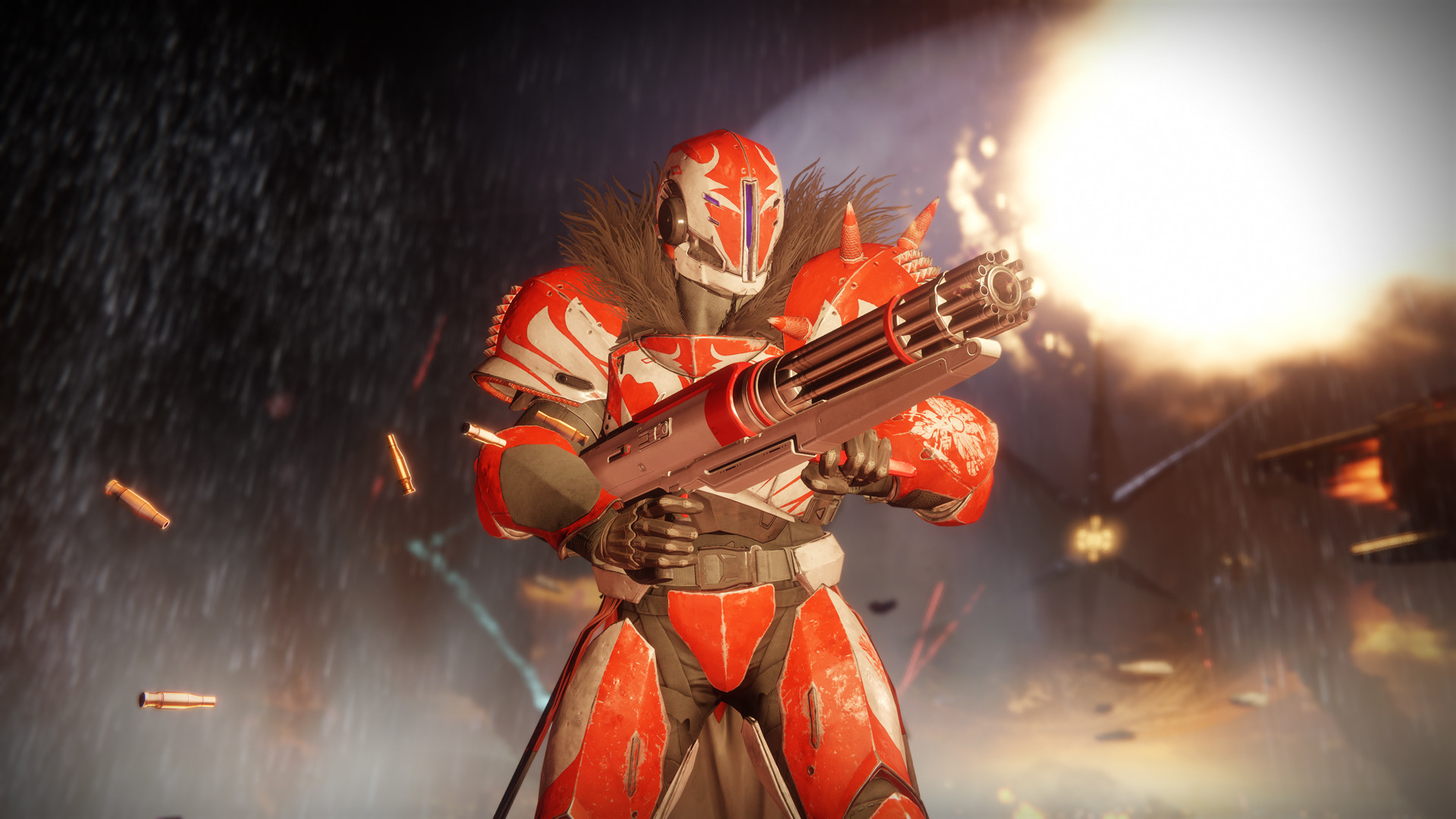 Destiny 2: Guardian with Red Minigun 