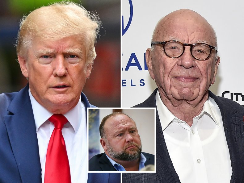 Donald Trump, Rupert Murdoch and Alex Jones
