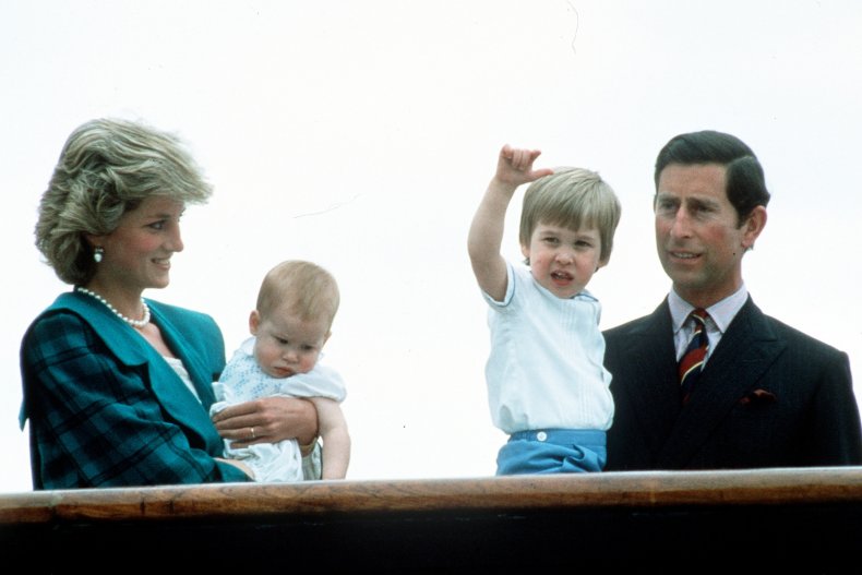 Diana, Charles, William and Harry
