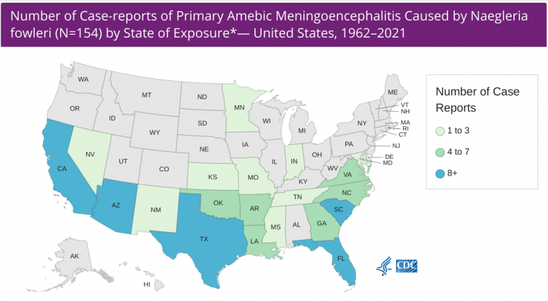 Naegleria fowleri infections in the U.S.