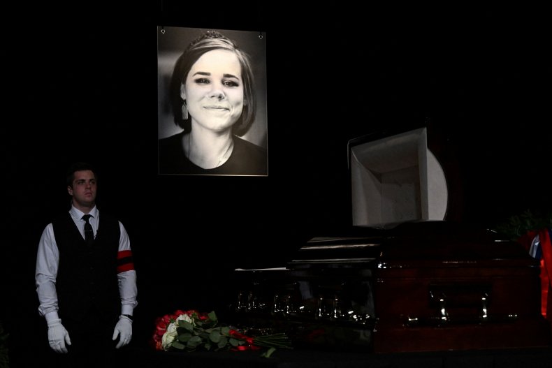 The coffin of Russian Daria Dugina