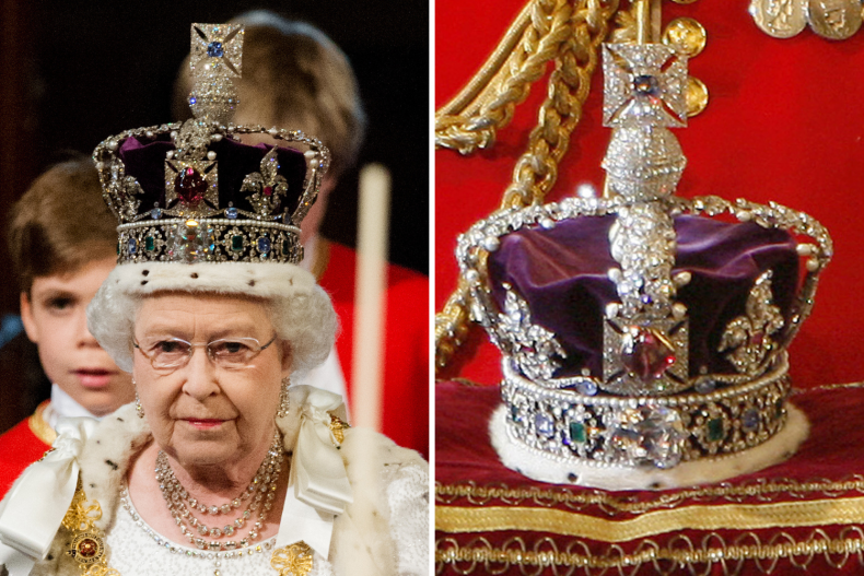 Queen Elizabeth II and Imperial State Crown