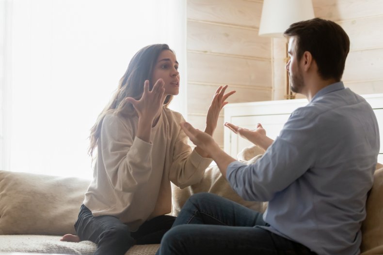 Couple arguing.