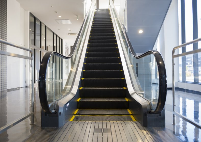 Stock image of an escalator 