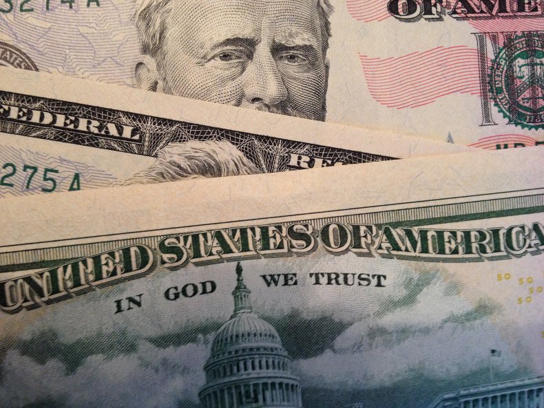 USA dollars bills in God we trust